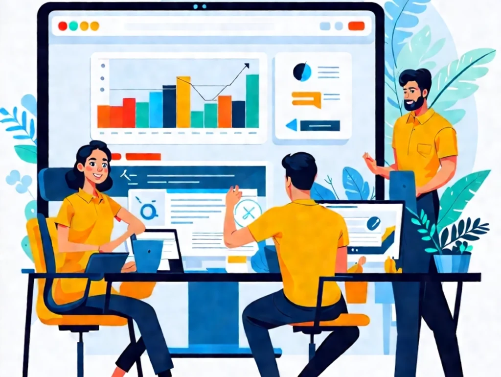 Équipe de développeurs web de LezardTech créant un site web personnalisé adapté aux besoins spécifiques des clients
