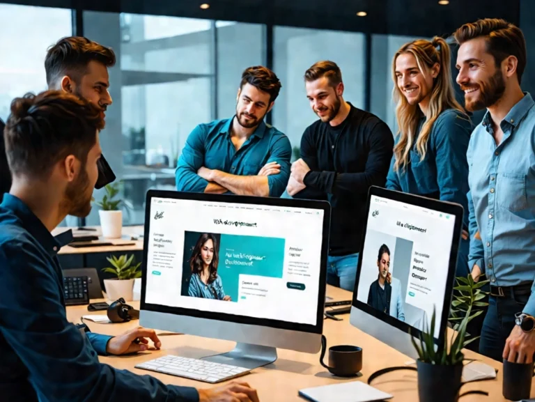 esarrolladores trabajando en laptops en diseño de páginas web en LezardTech